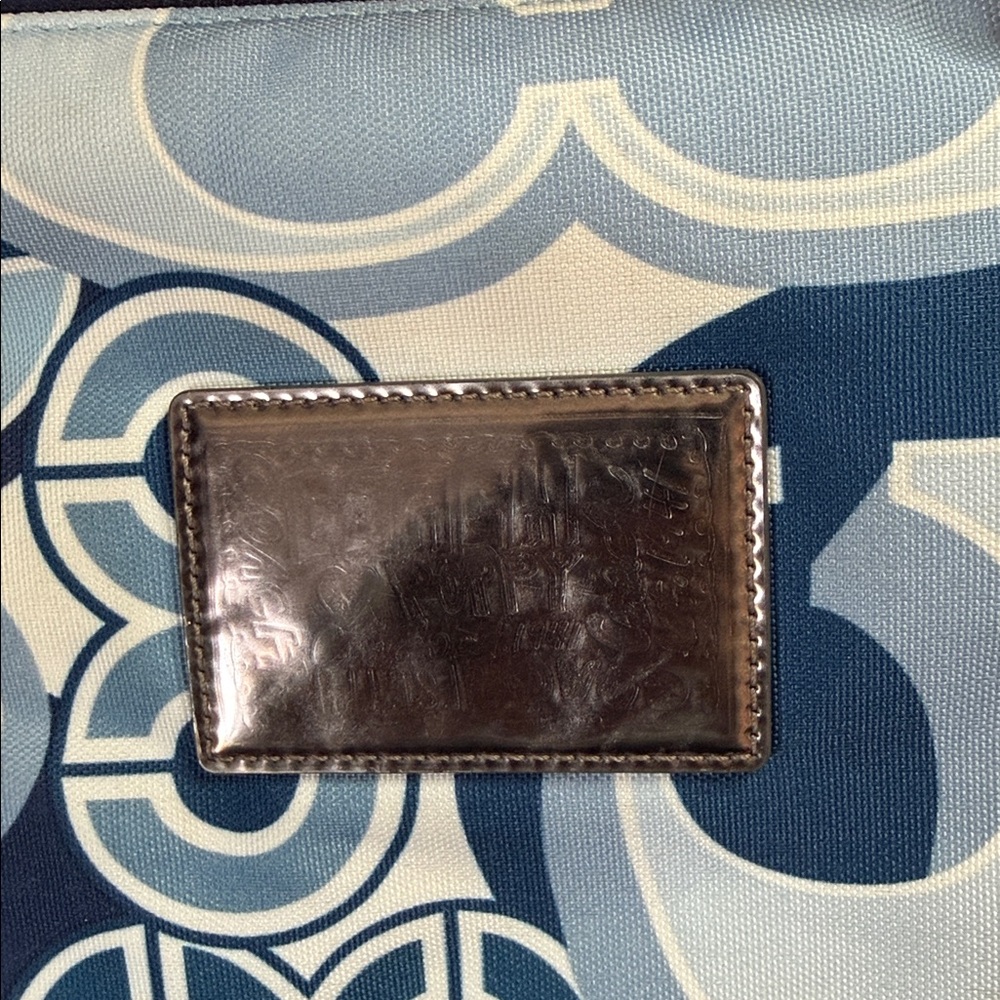 COACH Poppy Signature Pop C Blue Denim Appliqué Large Glam Limited Edition Tote - Picture 6 of 12